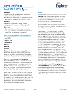 Save the Frogs - National Geographic Society