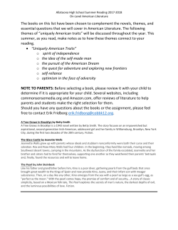 2017-2018 Summer Reading - On-Level 11th American Literature