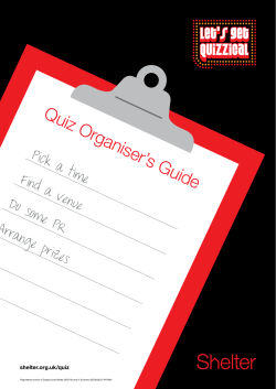 Quiz Organiser`s Guide