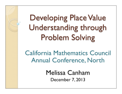Developing Place Value Understanding through