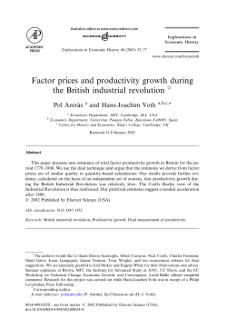 Factor prices and productivity growth during the British industrial