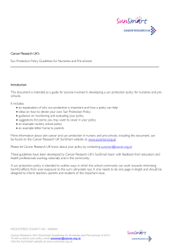 Cancer Research UK Sunsmart guidelines