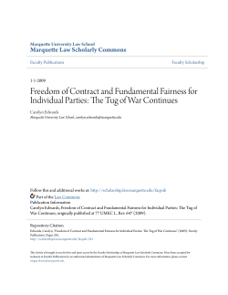 Freedom of Contract and Fundamental Fairness for Individual Parties
