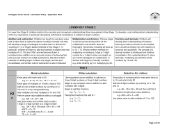 Calculation Policy - Prettygate Junior School