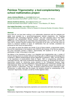Painless Trigonometry: a tool-complementary school mathematics