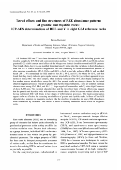 ICP-AES determinations of REE and Y in eight GSJ