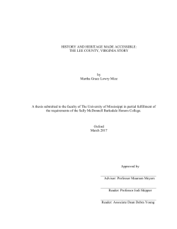 HISTORY AND HERITAGE MADE ACCESSIBLE: THE LEE