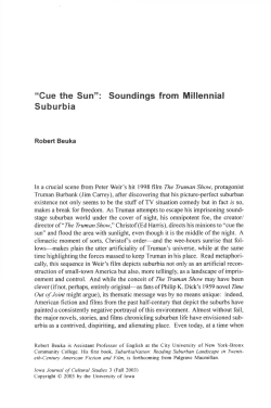 "Cue the Sun": Soundings from Millennial Suburbia