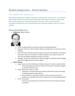 Random Juxtaposition – Edward de Bono