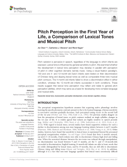 Pitch Perception in the First Year of Life, a Comparison of Lexical