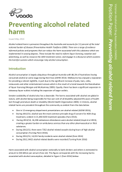 Preventing alcohol related harm