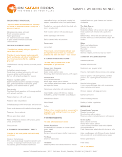 sample wedding menus