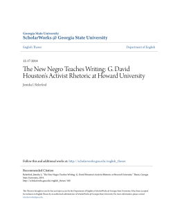 The New Negro Teaches Writing: G. David