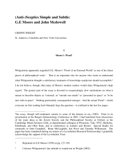 (Anti-)Sceptics Simple and Subtle: G.E Moore and John Mcdowell