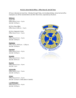 All hours employee Baltimore Union Hal Office Ho