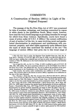 A Construction of Section 1985(c) in Light of Its Original Purpose