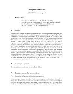 The Syntax of Idioms