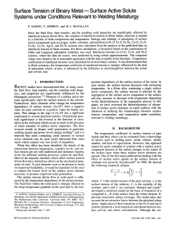 Surface Tension of Binary Metal Surface Active Solute