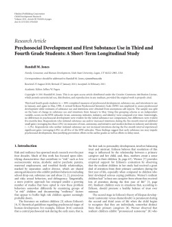 Psychosocial Development and First Substance Use in Third and