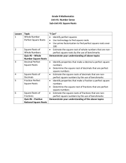 Grade 9 Mathematics Unit #1: Number Sense Sub