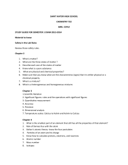 SAINT VIATOR HIGH SCHOOL CHEMISTRY 722 MRS