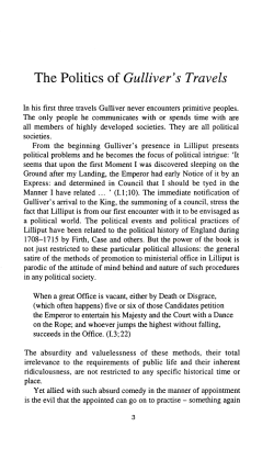 The Politics of Gulliver`s Travels