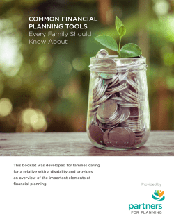 COMMON FINANCIAL PLANNING TOOLS Every Family Should