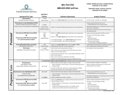 Specimen Requirements - University of Colorado Denver