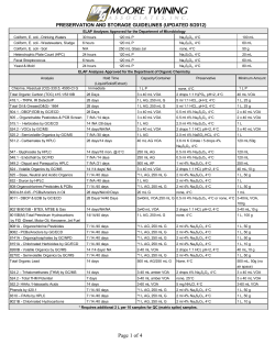 PRESERVATION AND STORAGE GUIDELINES (ISSUED 04/2005)