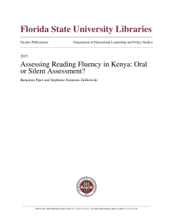 Assessing reading fluency in Kenya: Oral or silent assessment?
