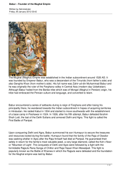Babur – Founder of the Mughal Empire - india