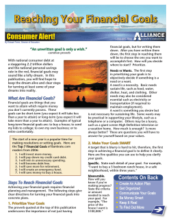 Reaching Your Financial Goals