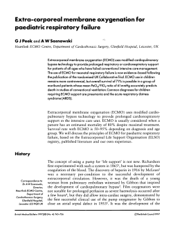 Extra-corporeal membrane oxygenation for paediatric respiratory