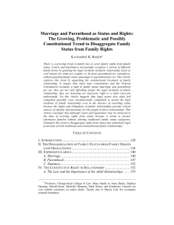 Marriage and Parenthood as Status and Rights