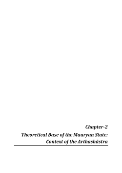 Theoretical Base of the Mauryan State