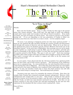 May 2013 Newsletter - Hunt`s Memorial United Methodist Church