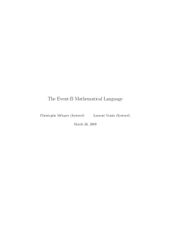 The Event-B Mathematical Language