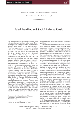 Ideal Families and Social Science Ideals