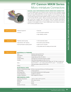 ITT Cannon MIKM Series Micro-miniature Connectors - PEI