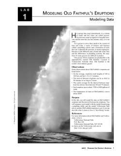 MODELING OLD FAITHFUL`S ERUPTIONS Modeling Data