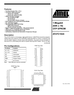 AT27C1024 1-Megabit (64K x 16) OTP EPROM