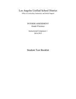Los Angeles Unified School District Student Test Booklet