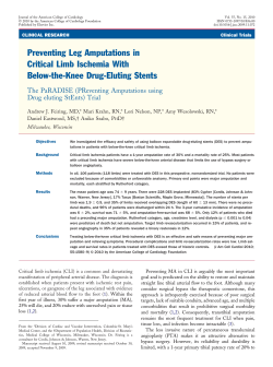 Preventing Leg Amputations in Critical Limb Ischemia With