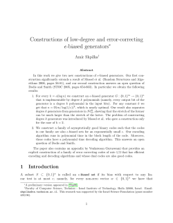 Constructions of low-degree and error-correcting ϵ