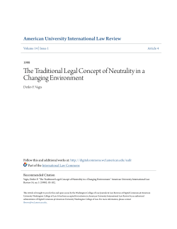 The Traditional Legal Concept of Neutrality in a Changing