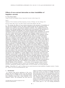 Effects of wavecurrent interaction on shear instabilities of longshore