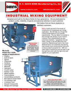 Mixing Brochure - H.C. Davis Sons Manufacturing Co., Inc.
