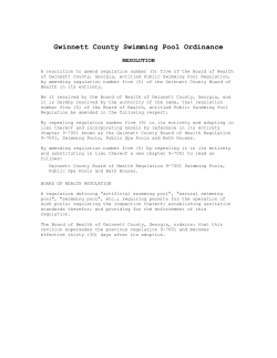 Gwinnett County Swimming Pool Ordinance