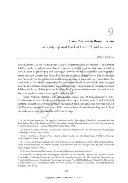 Chapter 9: From Pietism to Romanticism: The Early Life and Work of