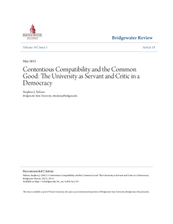 Contentious Compatibility and the Common Good: The University as